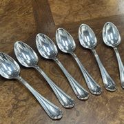 Set of 6 large silver-plated metal spoons, christofle spartours model