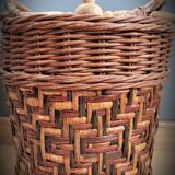 Wooden rattan basket