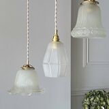 Holophane glass pendant light