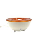 Lampe de table en verre orange Space Age, France 1970