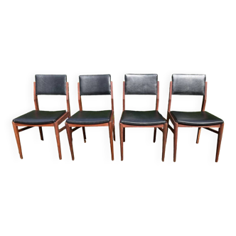 Set of 4 Scandinavian teak chairs from the 60s