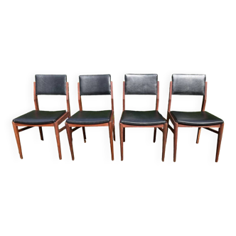 Série de 4 chaises scandinaves en teck années 60