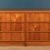 Retro teak 1960s restored steens danish double 8 drawer chest of drawers sideboard
