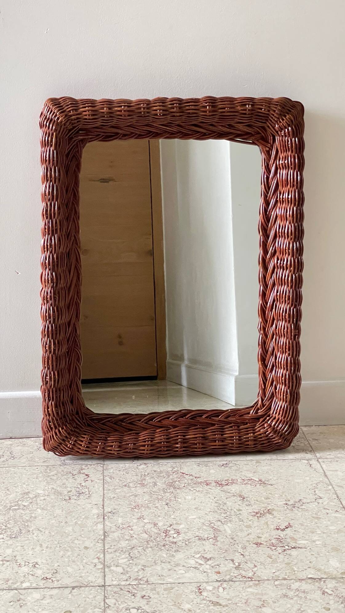 VINTAGE Rattan MIRROR