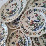 Roeun dessert plate set in French Sarreguemine porcelain