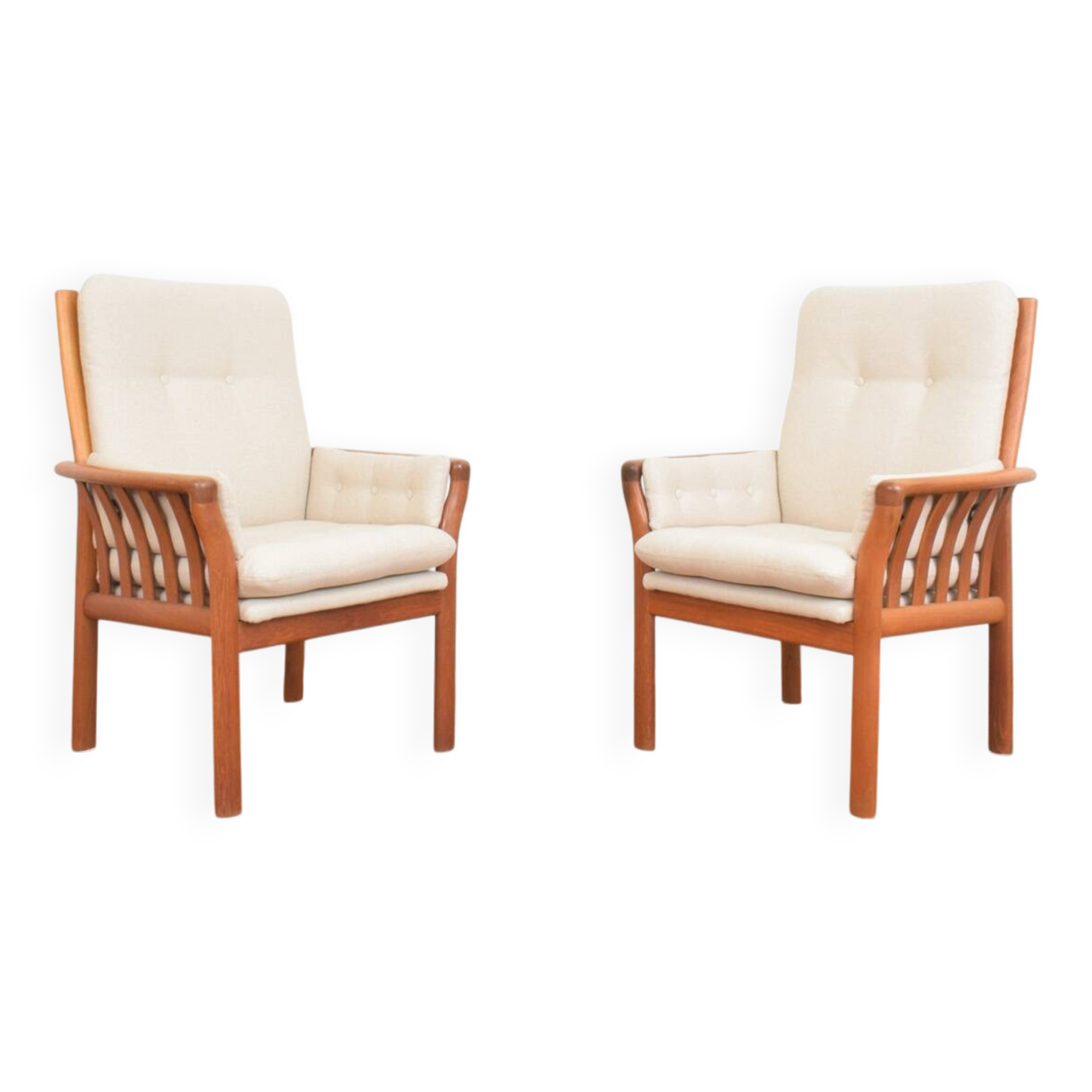 Mid-Century Danish Teak Armchairs, 1970s, Set of 2