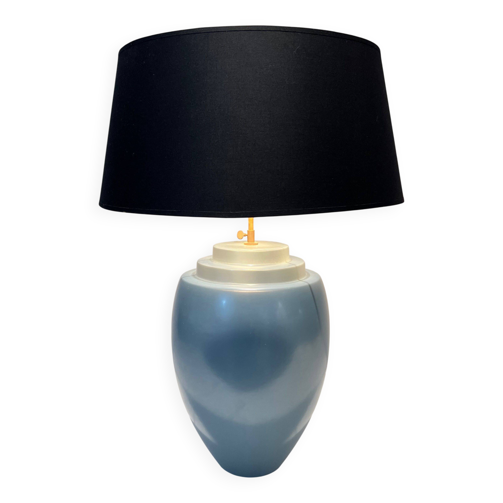 Blue ceramic lamp by Kosta