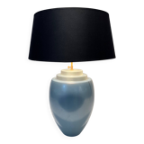 Blue ceramic lamp by Kosta