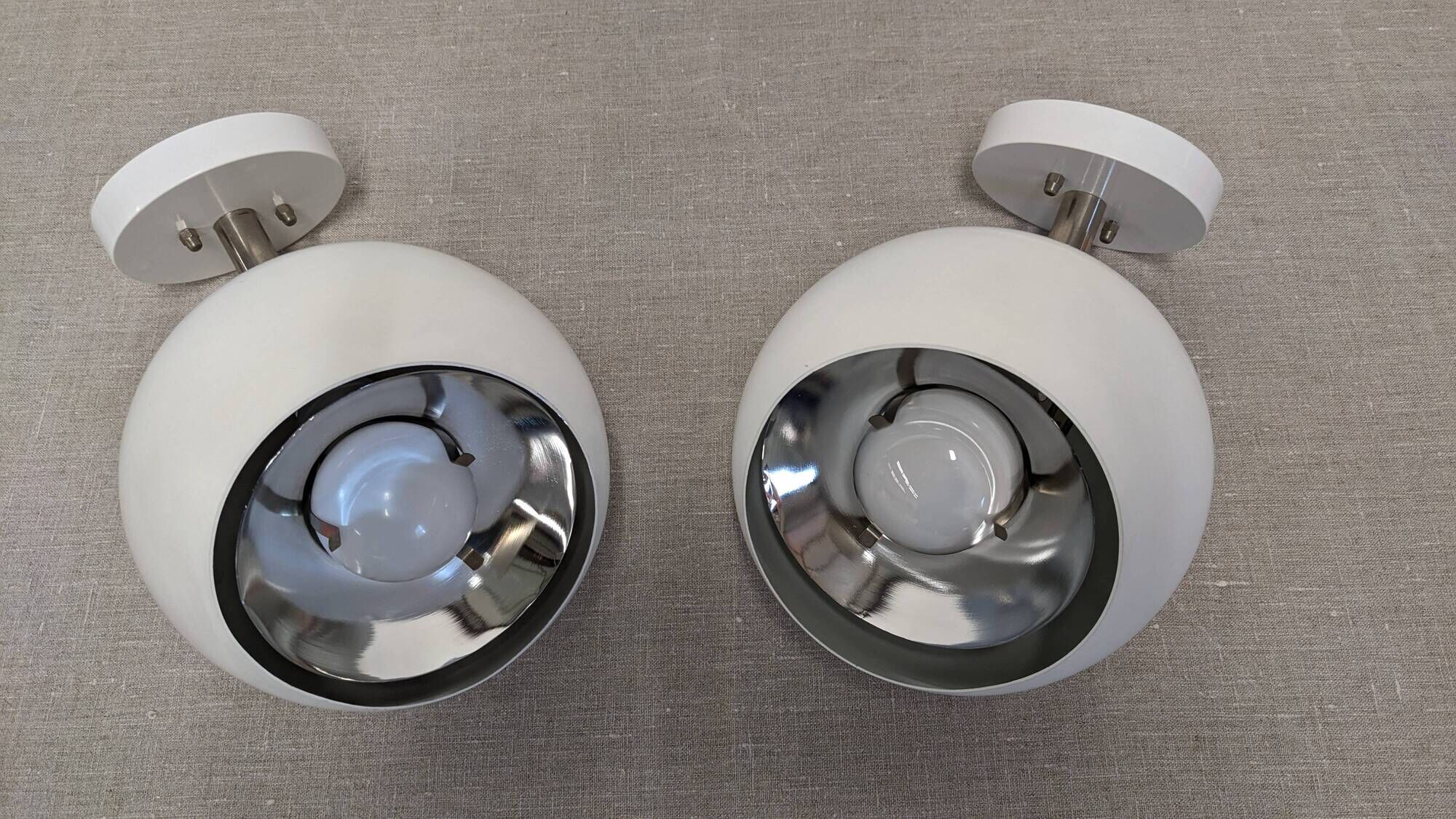 Pair of Eye Ball wall lights Space Age by Raak, Netherlands circa 1970.