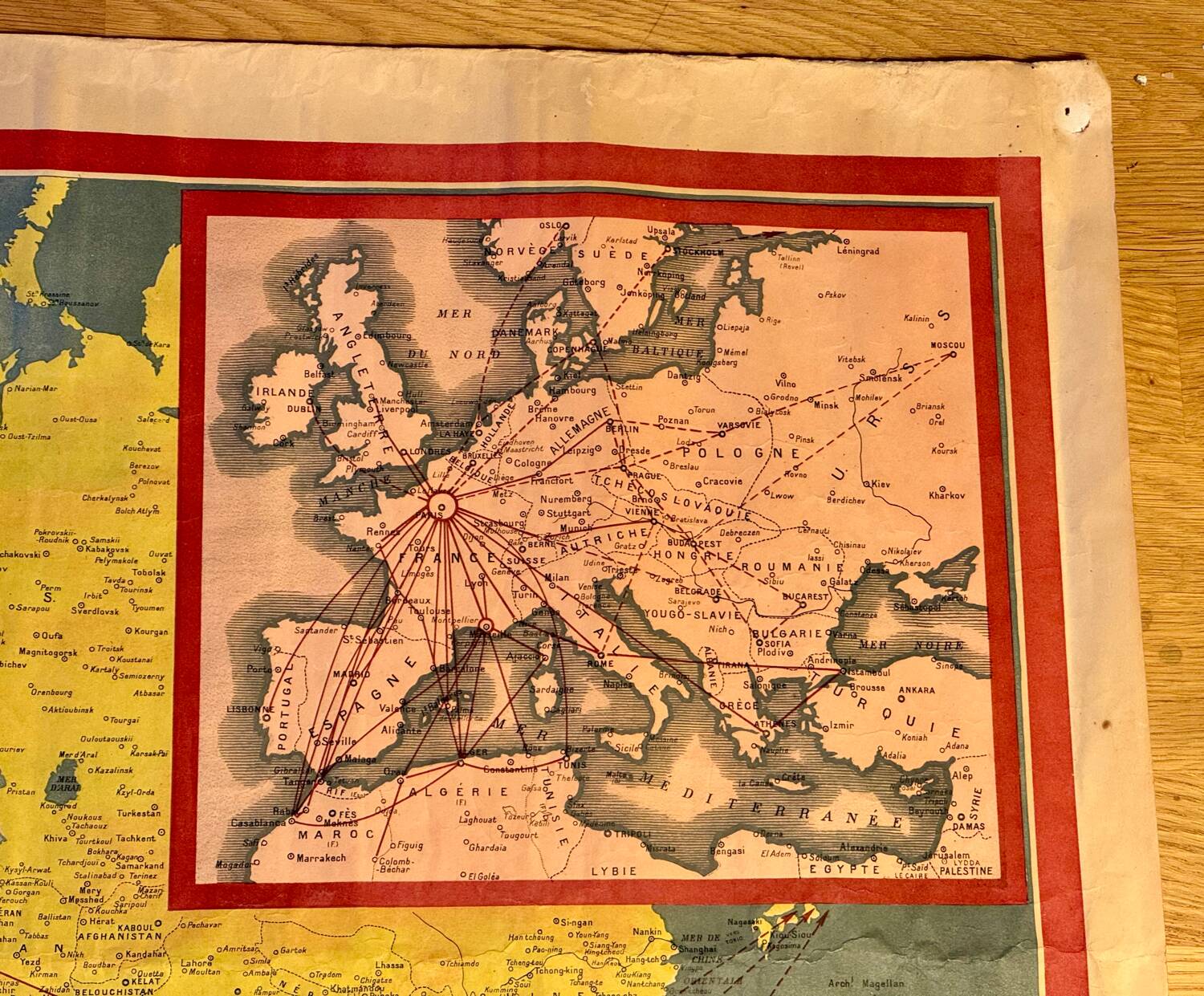 Air France Postal Air Network Map from 1948