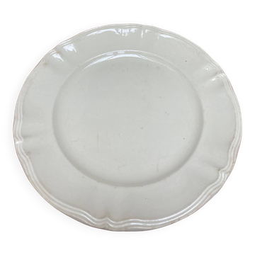 plat rond Diam 31,5 Ivoire Digoin Sarreguemines à godrons