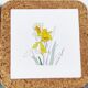 Pair of vintage botanical trivets in ceramic and cork – Yes