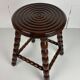 Midcentury bobbin wood turned stool, Charles Dudouyt style, France, 1950s