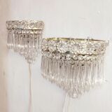 Classic crystal sconces. France, 1950s