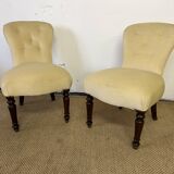 Pair of toad armchairs without armrests