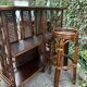 Rattan bar and vintage stools