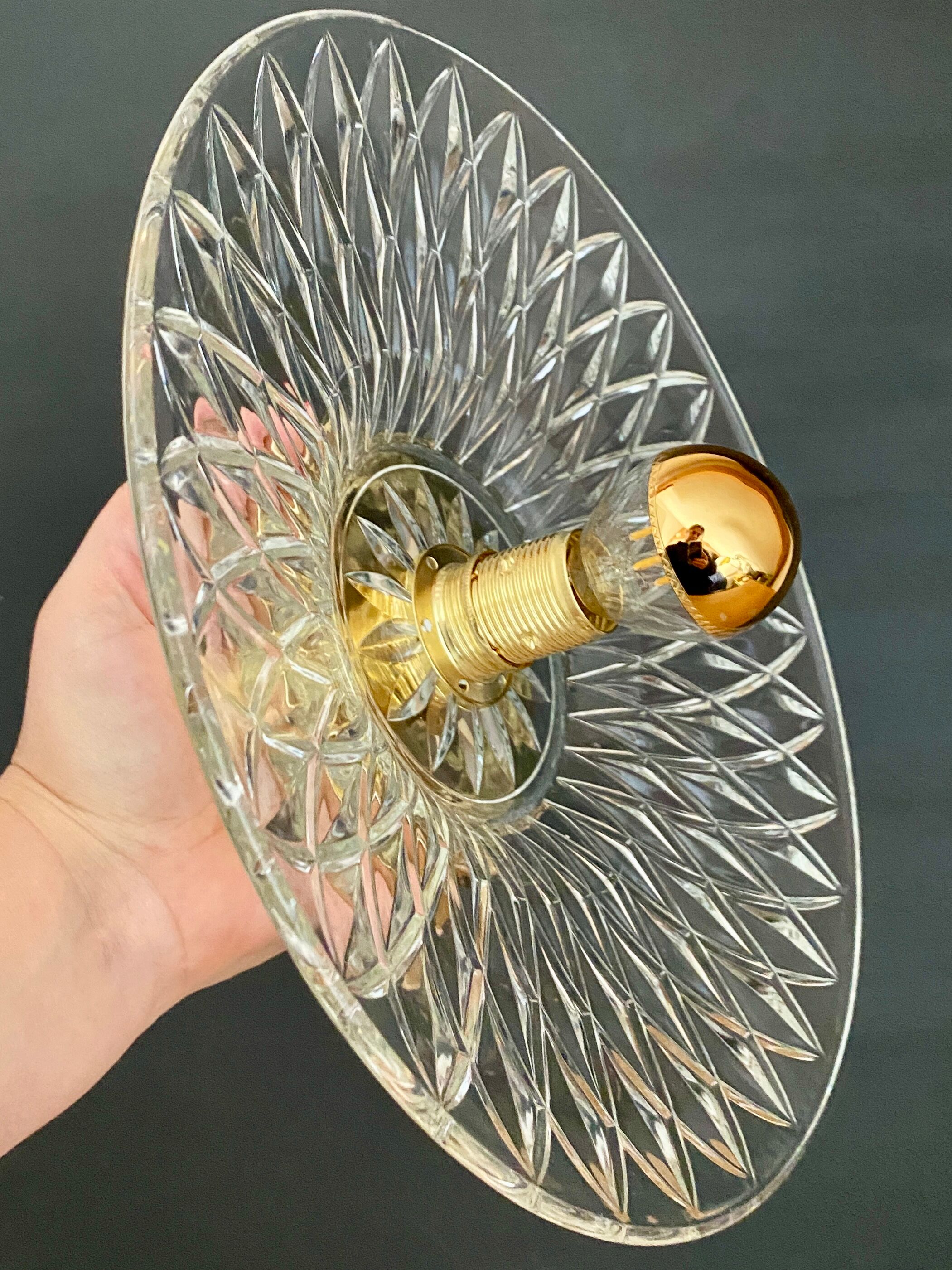 Vintage lampshade in chiseled glass