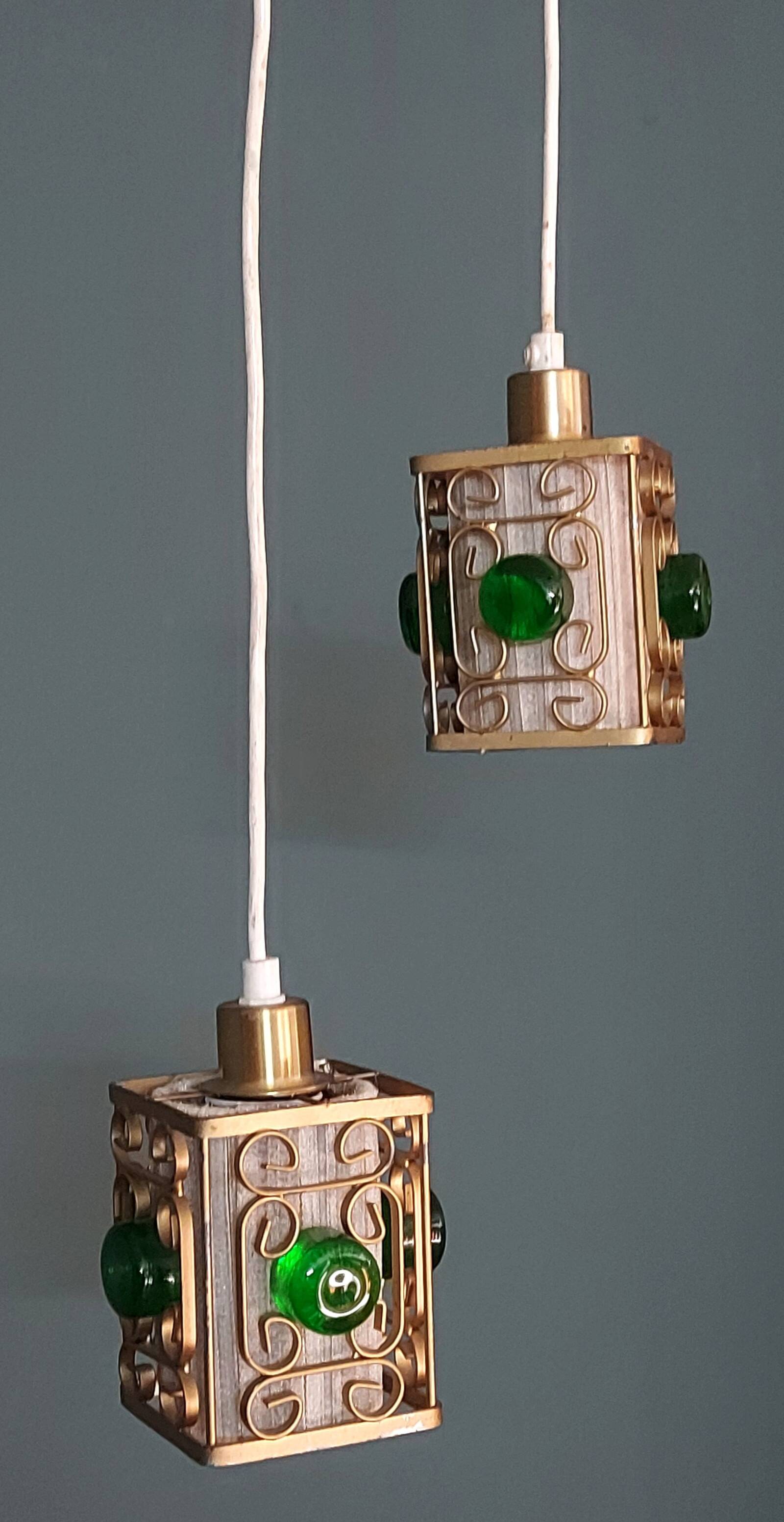 Plafonniers, Danemark années 1960, laiton, 2 pièces