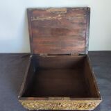Old wooden box/casket covered with brass