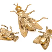 Set de 3 cendriers dorés