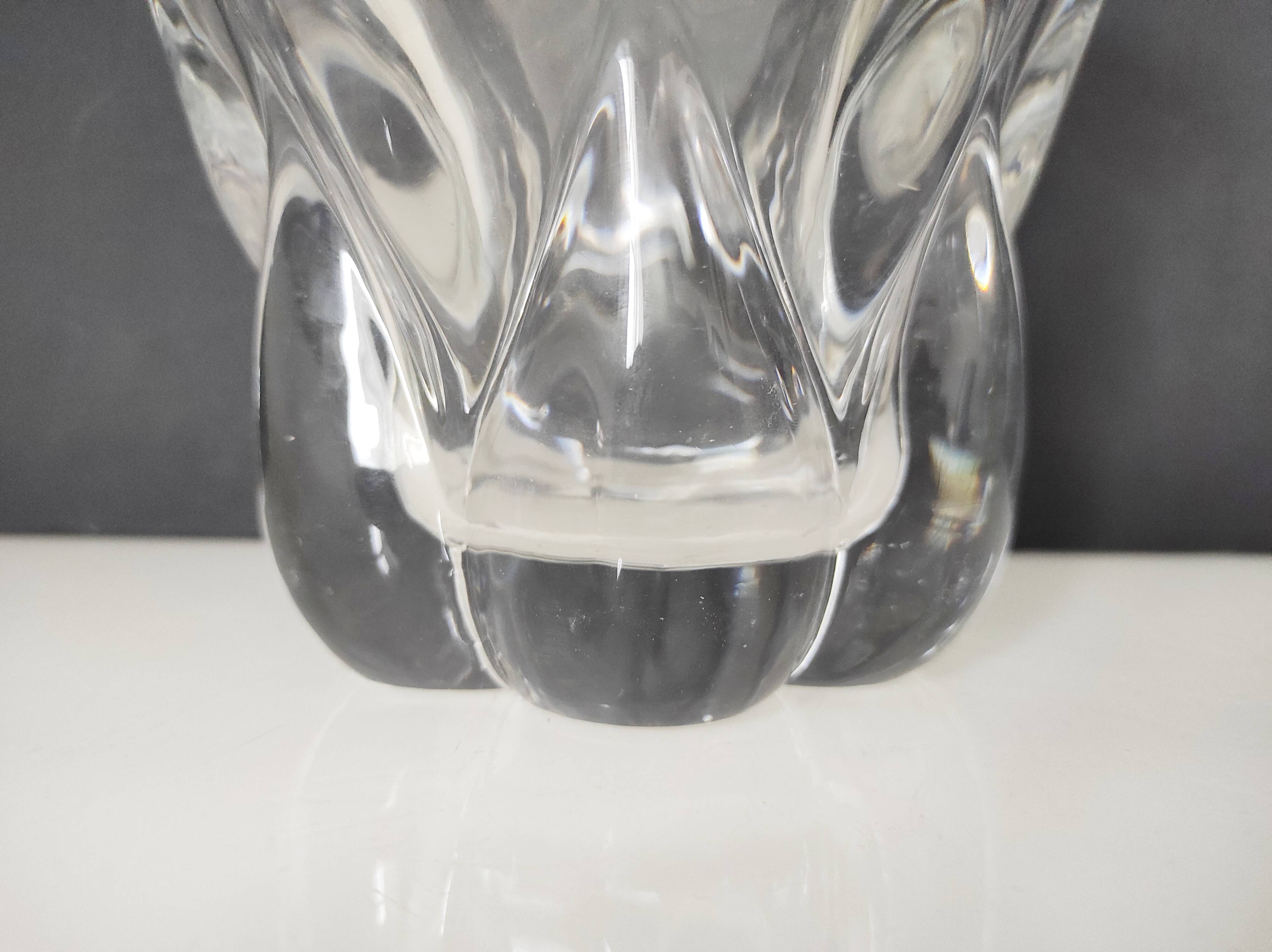 Val Saint Lambert crystal vase, signed