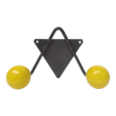Porte-manteaux V patères boules bois jaune