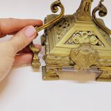 Ancienne paire de chandeliers a 3 branches en laiton