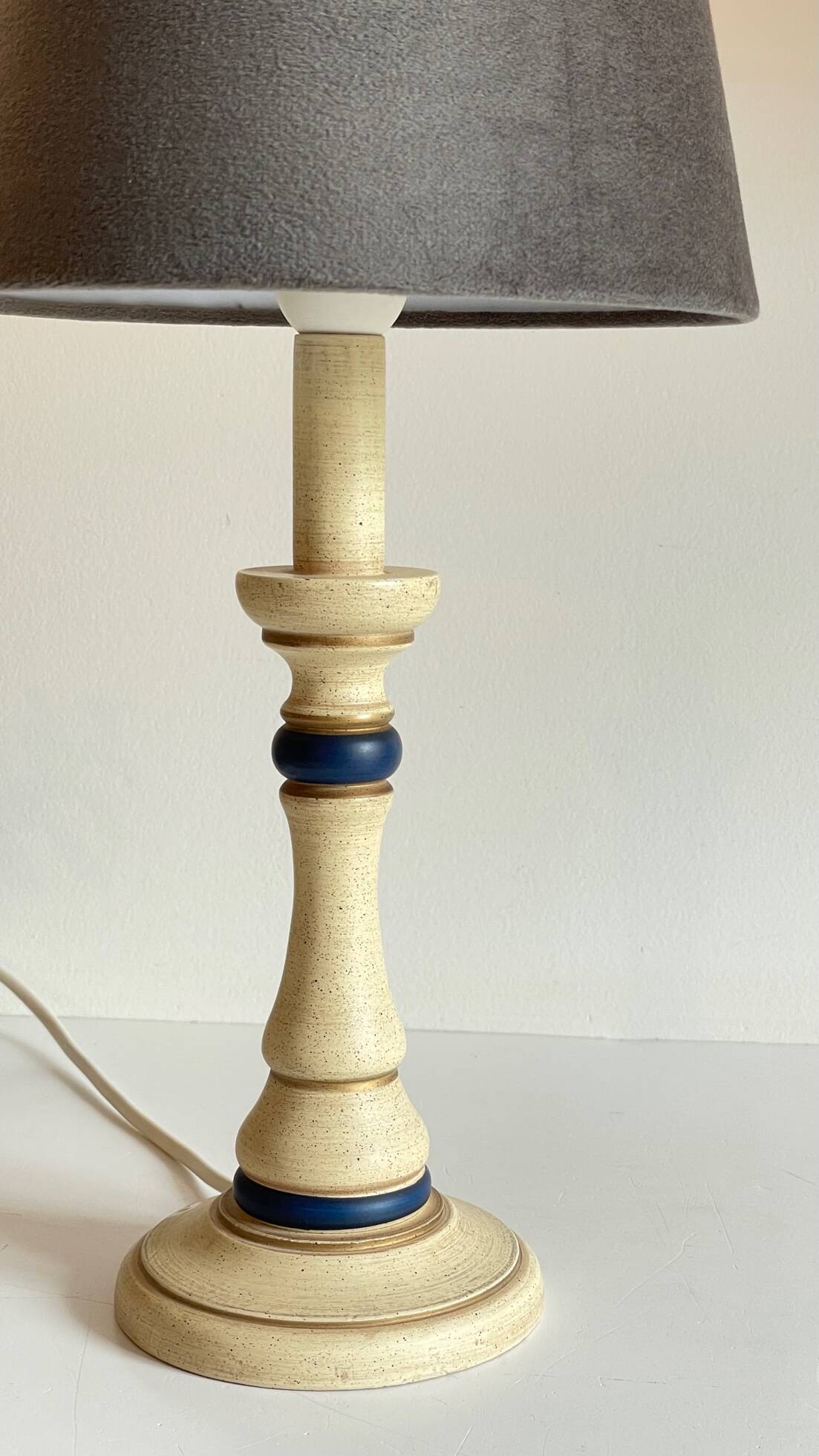 Wooden lamp in the style of a candlestick, 1990s/2000s