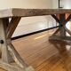 Antique solid oak farmhouse table with star legs - length 200 cm