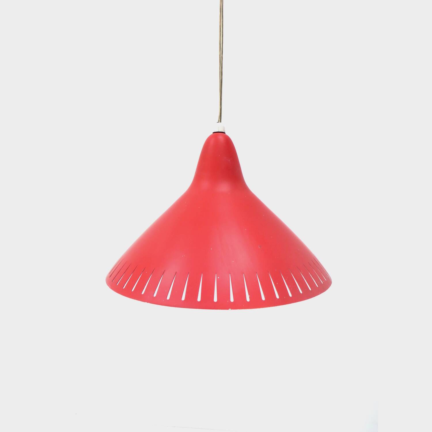 Vintage mid century hanging pendant lamp by H. Busquet for Hala, 1950s