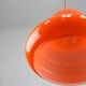 Lampe à suspension italienne du milieu du siècle en verre orange et laiton