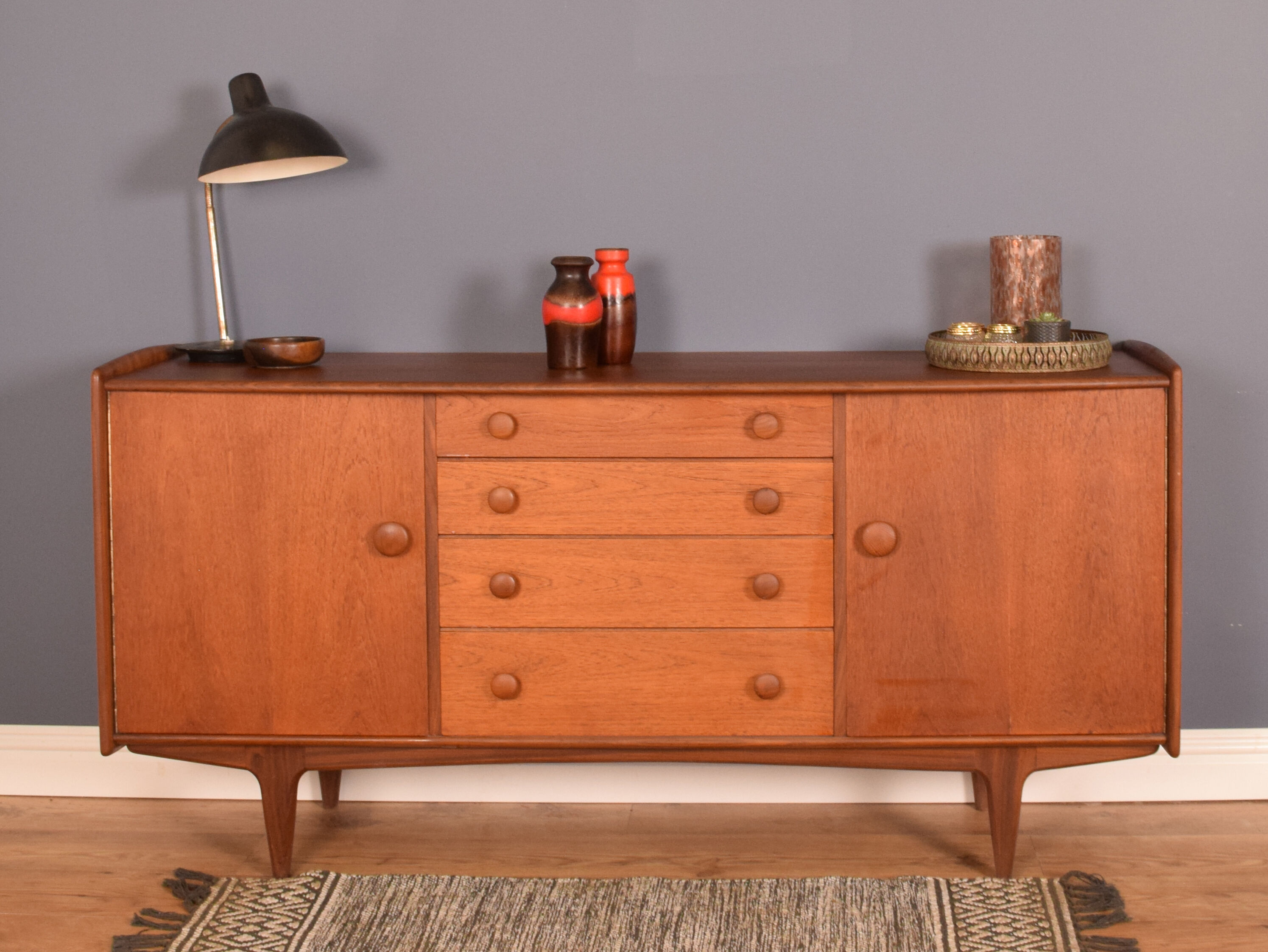 Restored Long A.Younger Afromosia And Teak Retro Sideboard