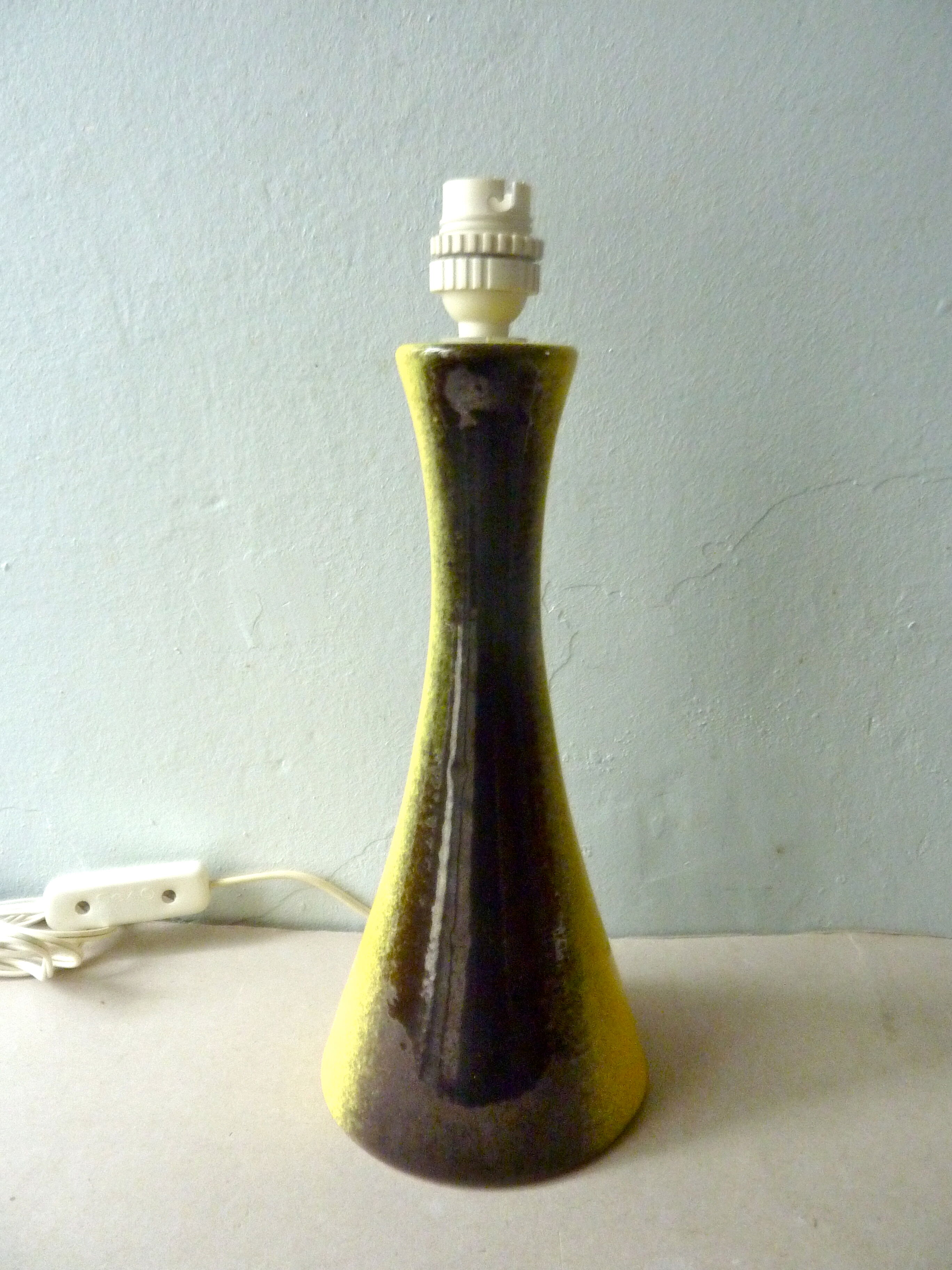 Lamp black and yellow ceramic 70s