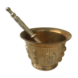 Mortar and its ancient bronze pestle