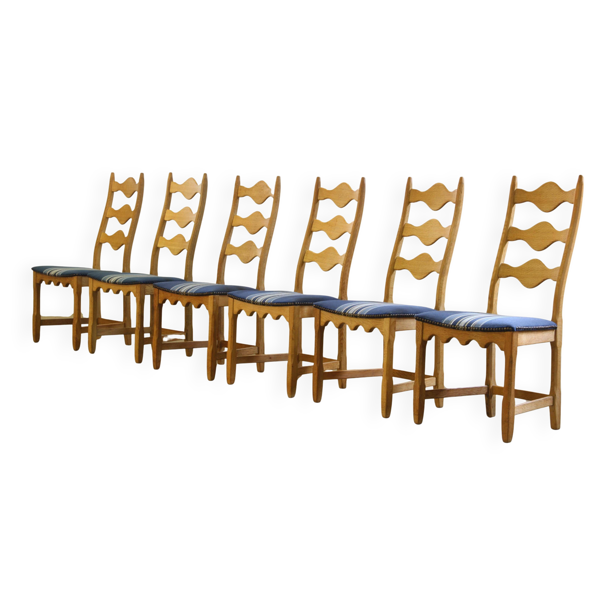 Chaises de salle à manger en chêne brutaliste danois des années 1960 dans le style de Kjærnulf