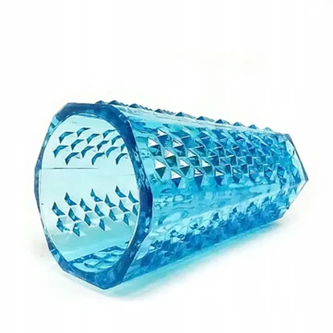 Studs vase, modernism, blue glass, Ząbkowice, Poland, 1970s