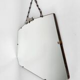 1950's French Wall Mirror with Chrome Fittings