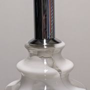 Suspension en verre Murano marbré blanc, Italie vers 1970