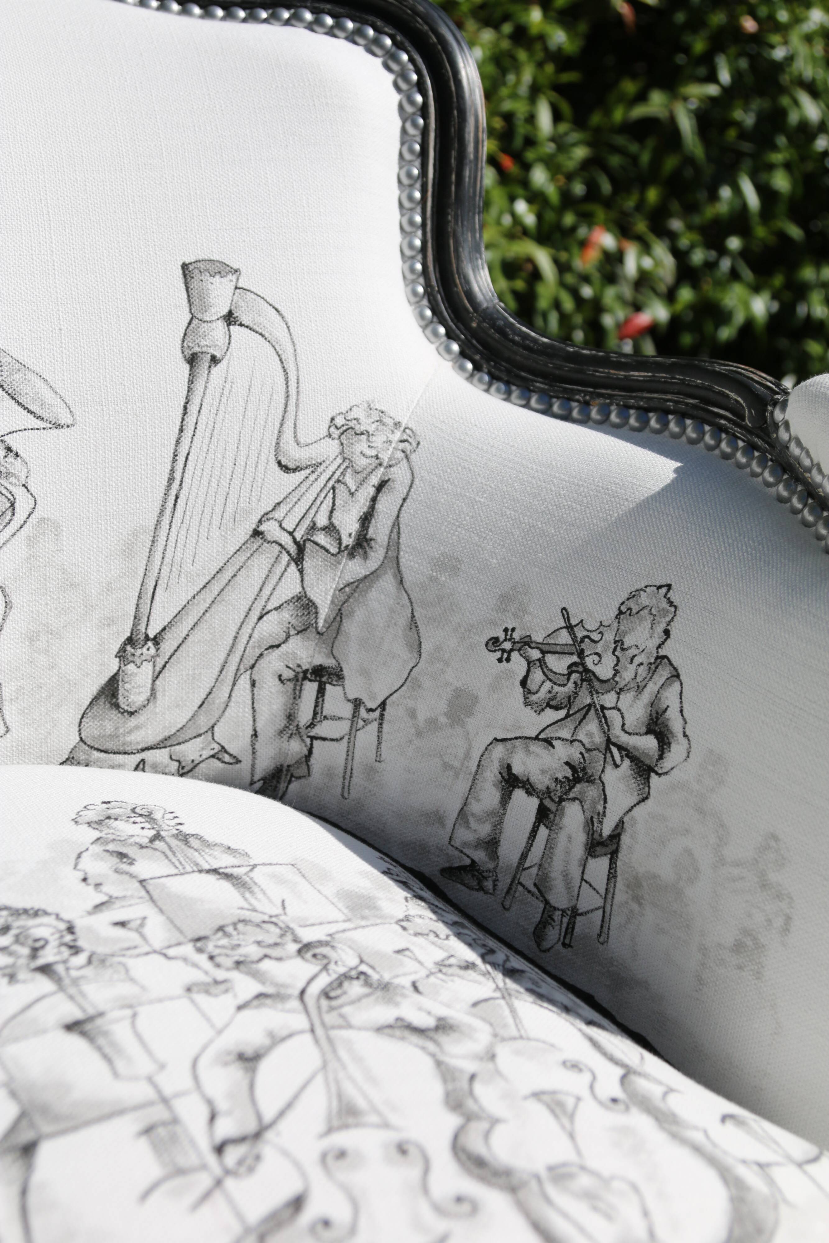 Louis XV style bergère revamped