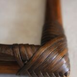 Vintage rattan full-length mirror, 1960s-70s.