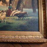 Huile sur toile Hector Merle encadrée, XIXème s.