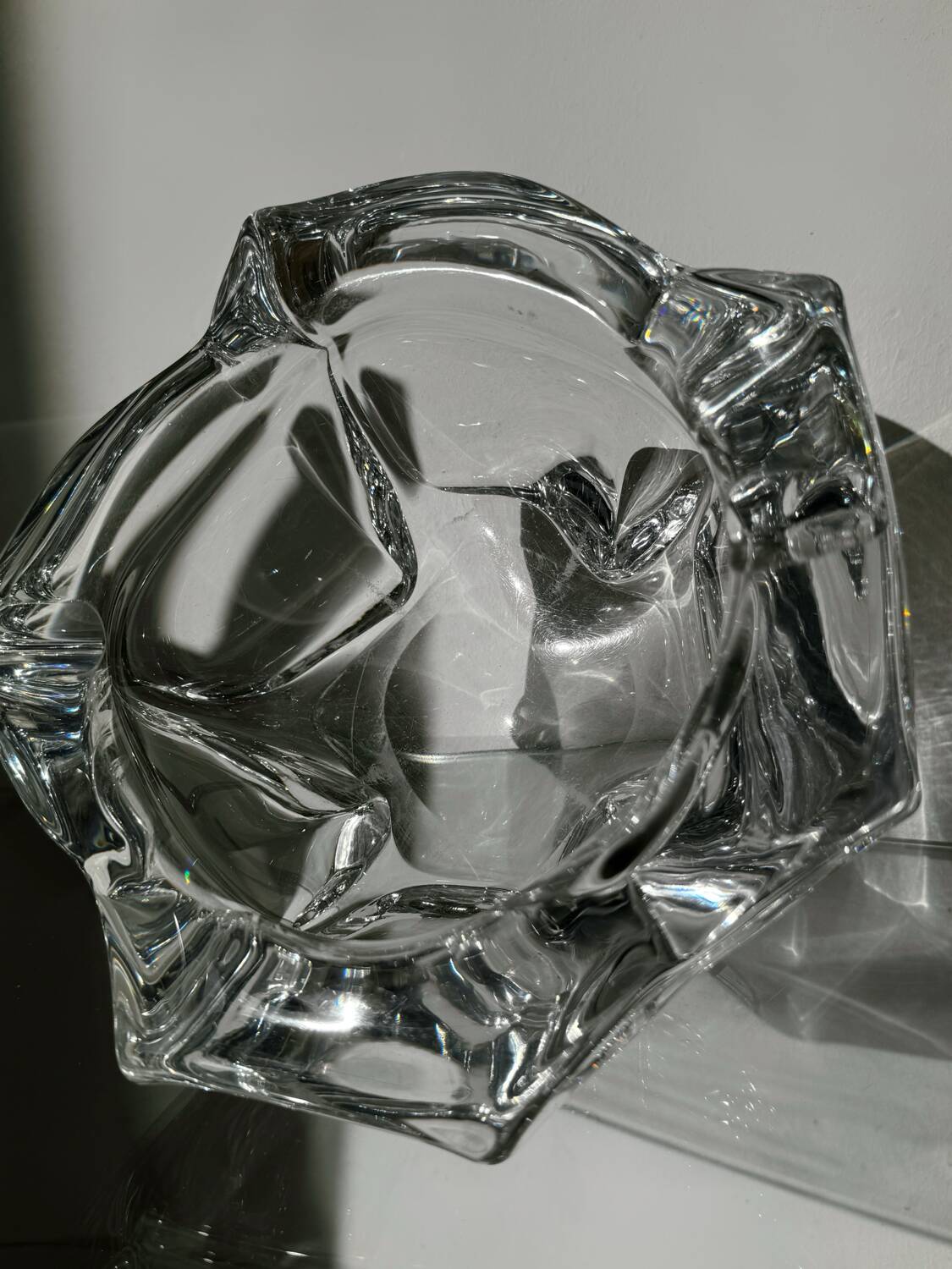 Large antique Daum crystal ashtray