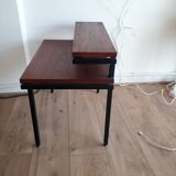 Metal and wood side table 50s