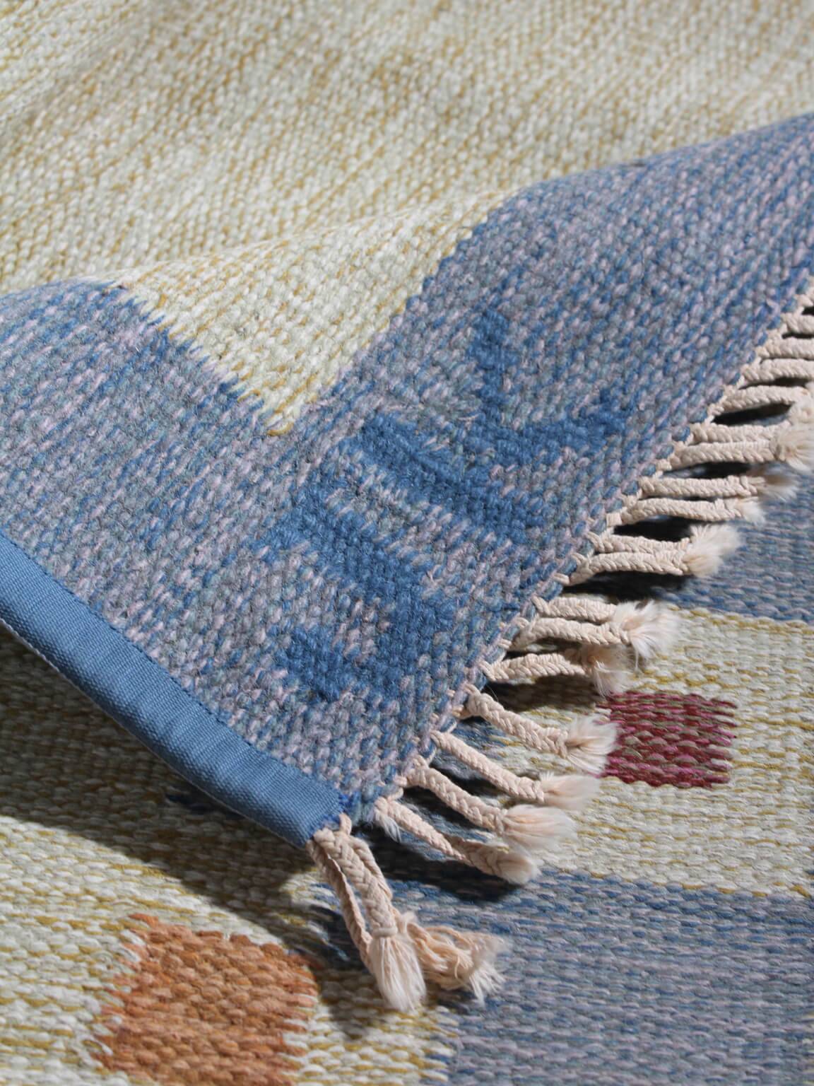 Karin Jönsson Swedish Mid-Century Geometric Wool Kilim 171x252cm
