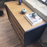 Vase artisanal forme libre bleu