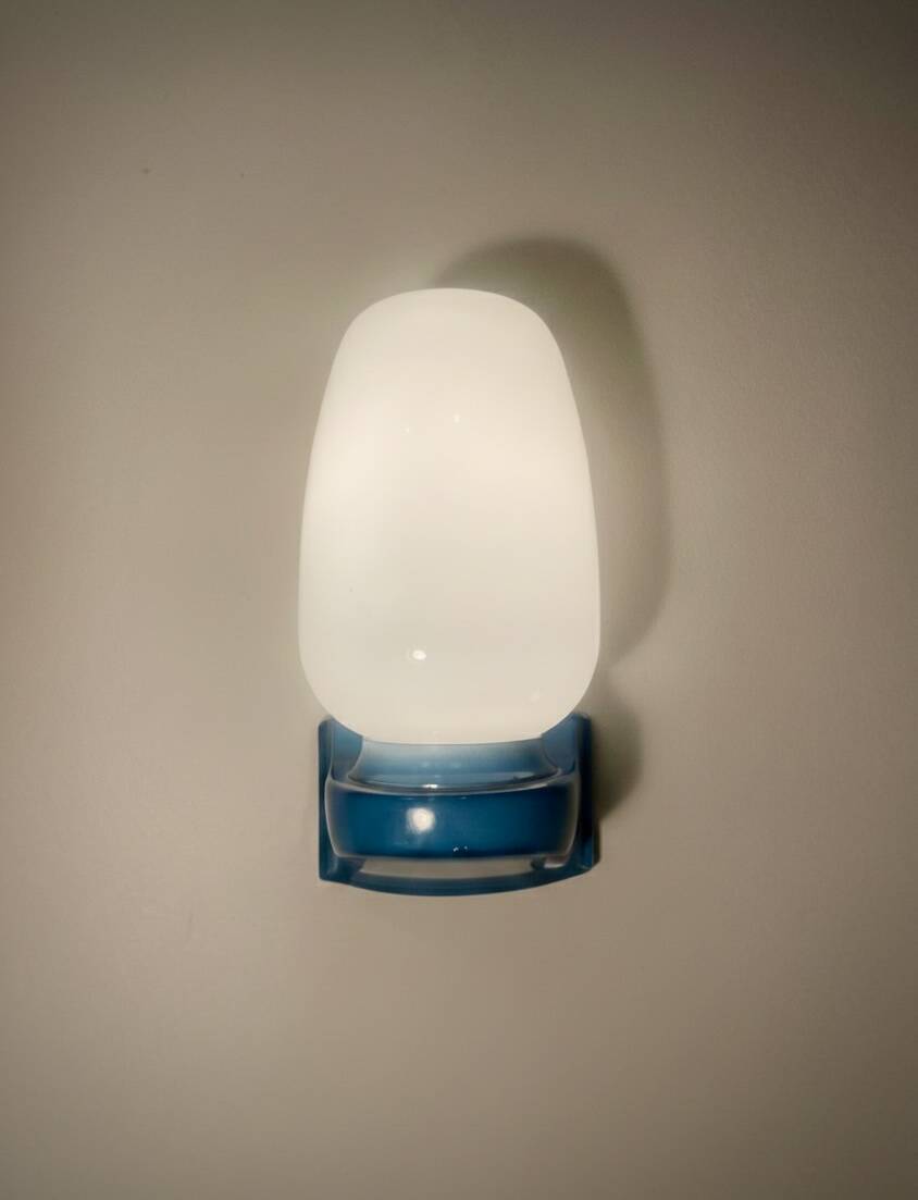 Vintage blue Tovi wall light Mid Century Modern/Space Age opaline scandi
