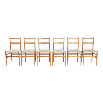 Chaises Gio Ponti Cassina Leggera, set de 6, Italie 1956