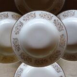 5 deep plates Golden Frise Digoin and Sarreguemine