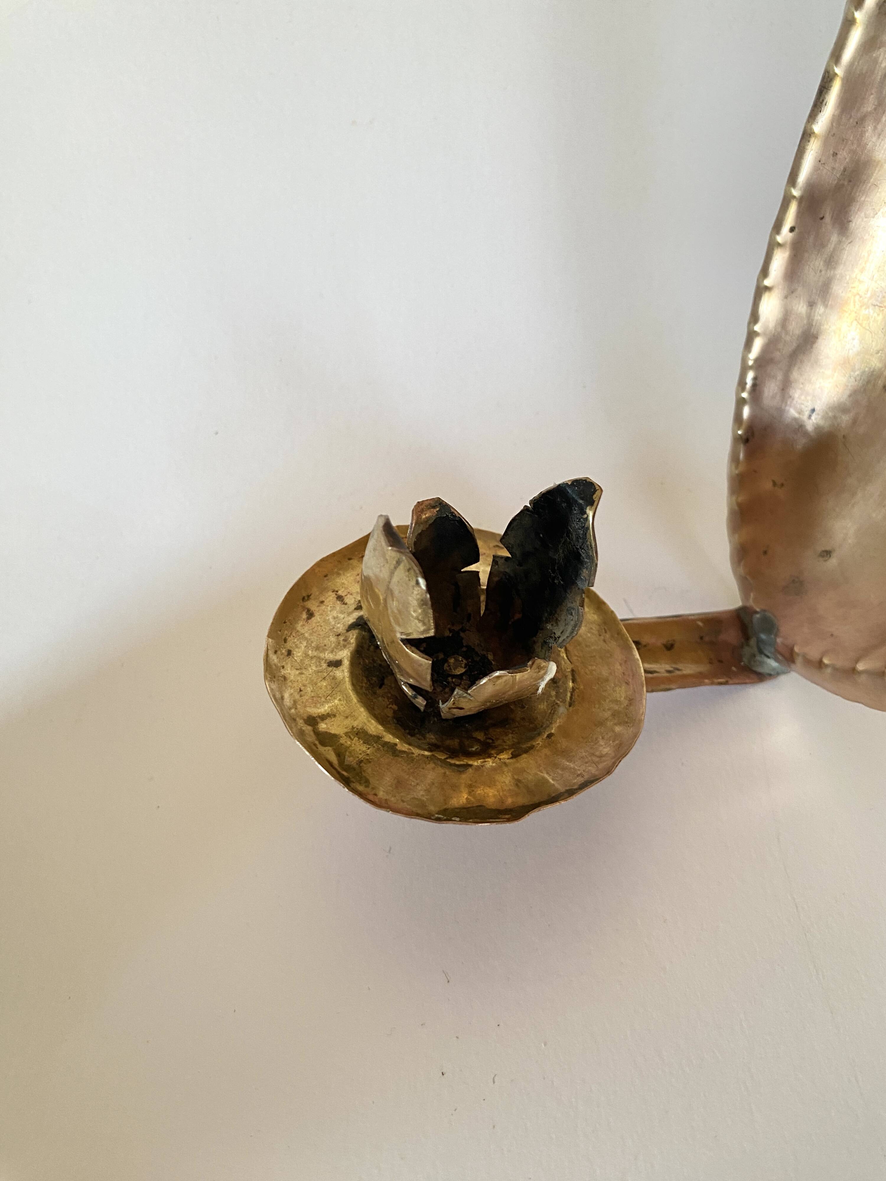 Reflector wall candle holder, brass