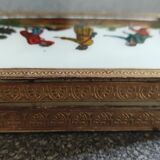 Old rectangular box has fixed under glass
